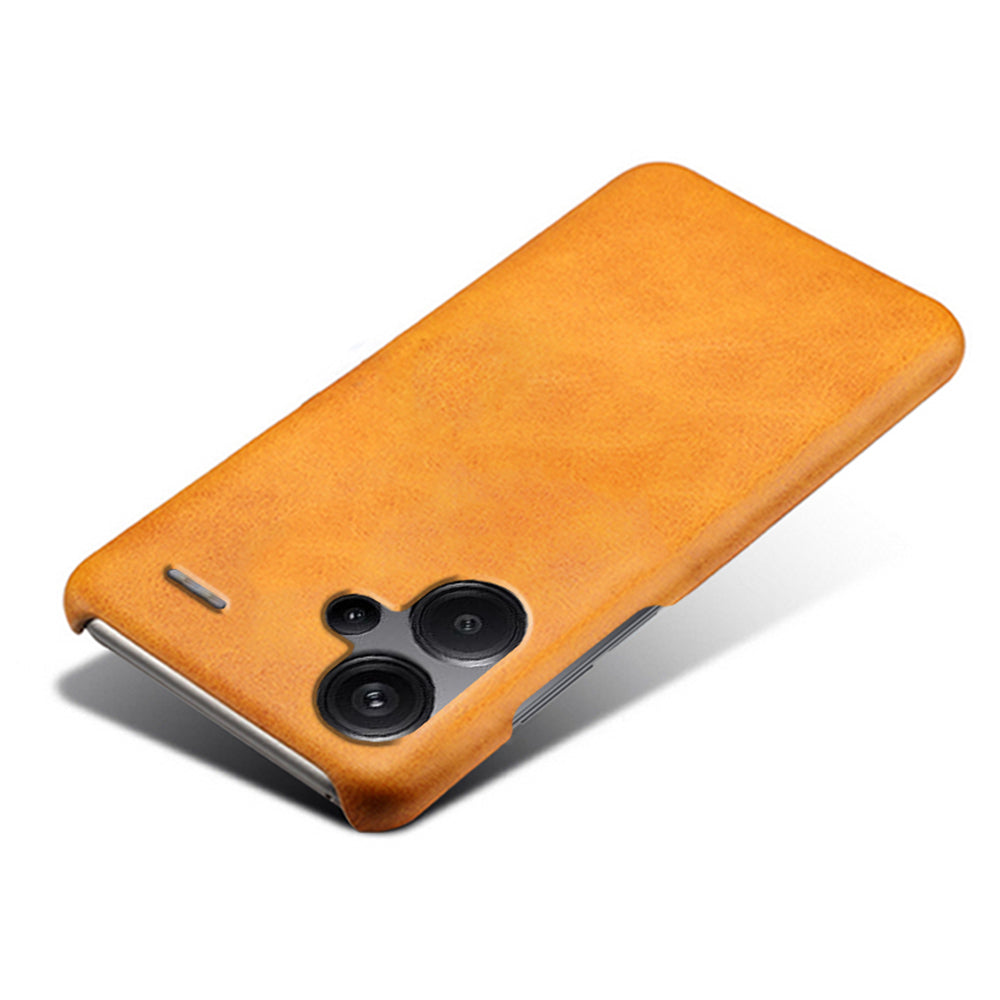 For Xiaomi Redmi Note 13 Pro+ 5G Case Calf Texture PC Cover Anti-Scratch Phone Shell - Orange