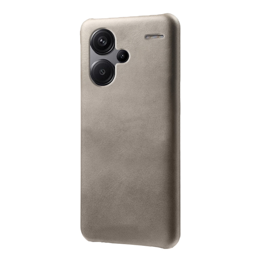 For Xiaomi Redmi Note 13 Pro+ 5G Case Calf Texture PC Cover Anti-Scratch Phone Shell - Grey