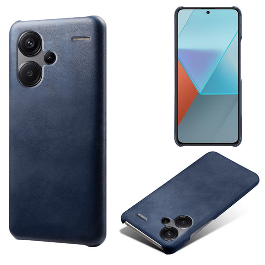For Xiaomi Redmi Note 13 Pro+ 5G Case Calf Texture PC Cover Anti-Scratch Phone Shell - Blue