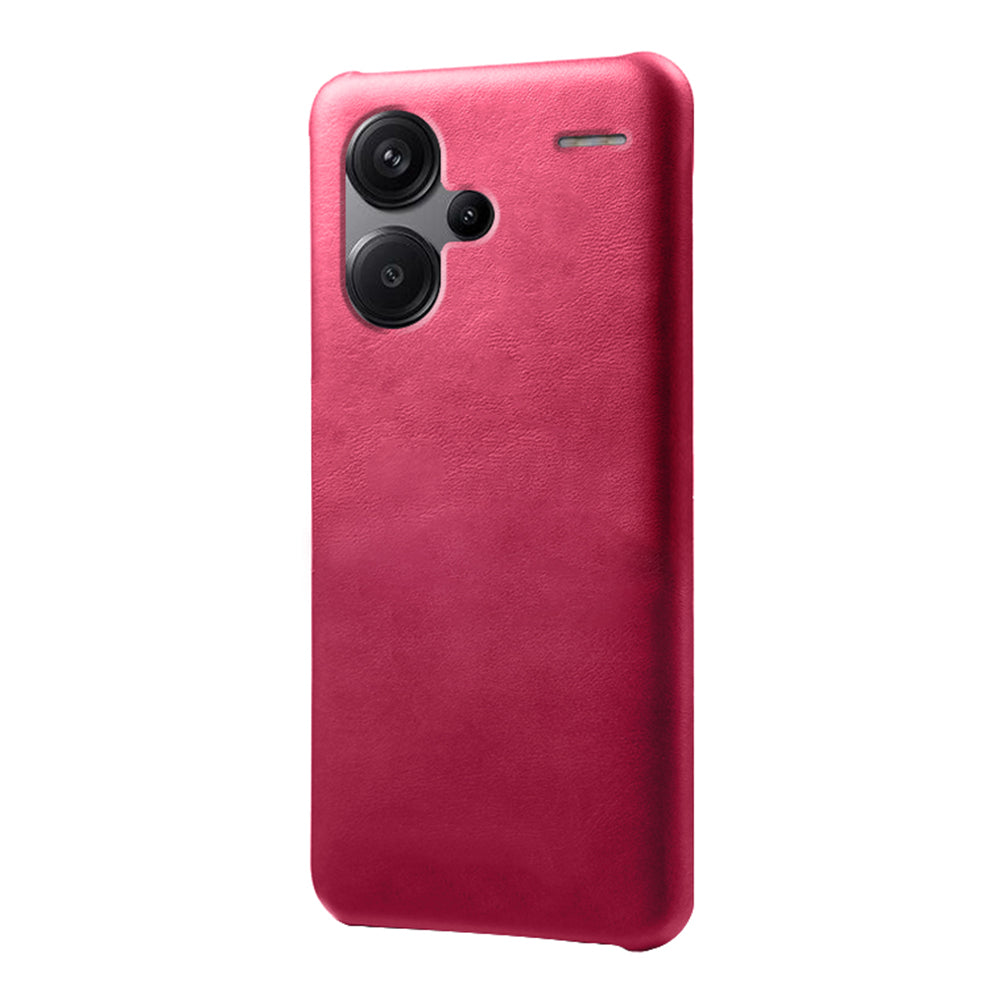 For Xiaomi Redmi Note 13 Pro+ 5G Case Calf Texture PC Cover Anti-Scratch Phone Shell - Rose