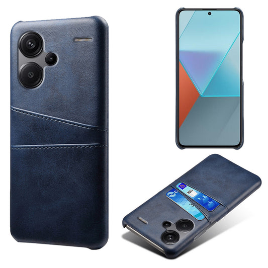 For Xiaomi Redmi Note 13 Pro+ 5G Case Dual Card Slots PU+PC Slim Phone Cover - Blue