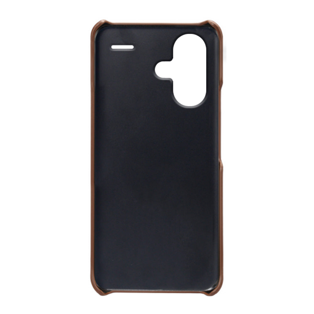 For Xiaomi Redmi Note 13 Pro+ 5G Case Dual Card Slots PU+PC Slim Phone Cover - Brown