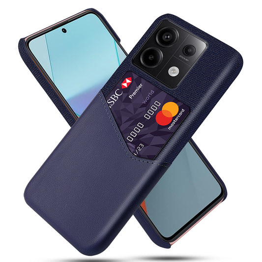 For Xiaomi Redmi Note 13 Pro 5G / Poco X6 5G Case Cloth+PU Leather+PC Phone Protective Cover with Card Slot - Blue