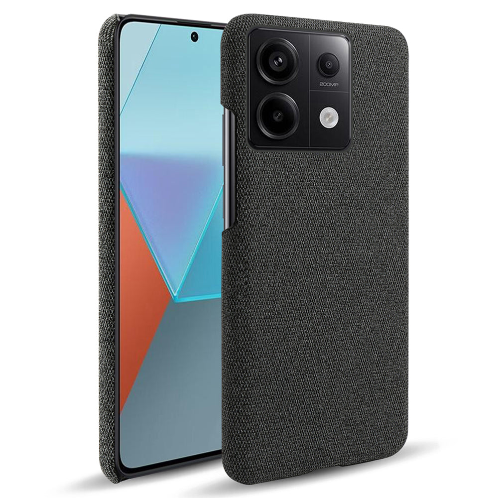 For Xiaomi Redmi Note 13 Pro 5G / Poco X6 5G Case Shockproof Phone Cover Cloth+PC Mobile Phone Shell - Black