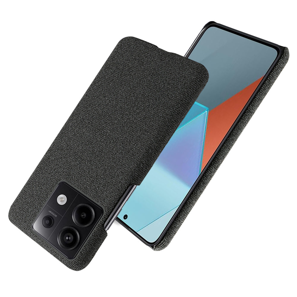For Xiaomi Redmi Note 13 Pro 5G / Poco X6 5G Case Shockproof Phone Cover Cloth+PC Mobile Phone Shell - Black
