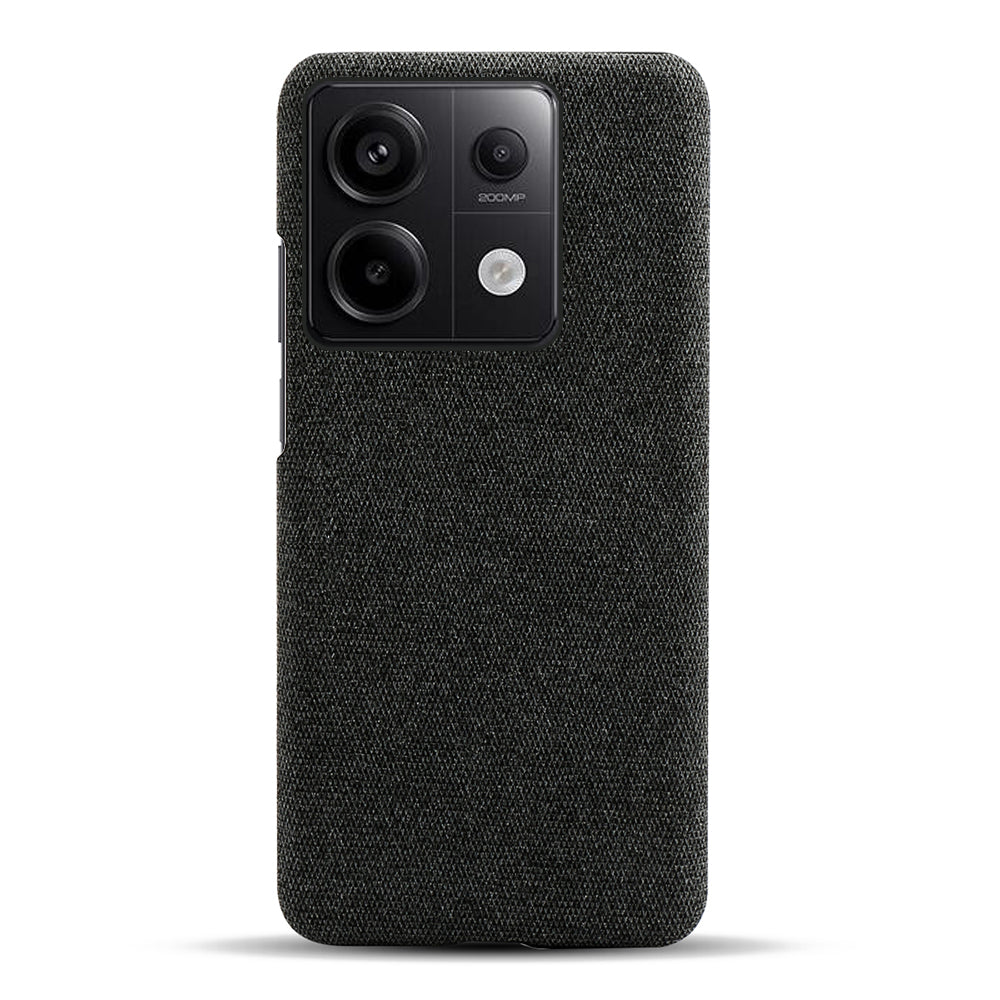 For Xiaomi Redmi Note 13 Pro 5G / Poco X6 5G Case Shockproof Phone Cover Cloth+PC Mobile Phone Shell - Black