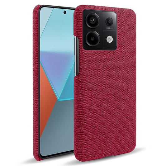 For Xiaomi Redmi Note 13 Pro 5G / Poco X6 5G Case Shockproof Phone Cover Cloth+PC Mobile Phone Shell - Red