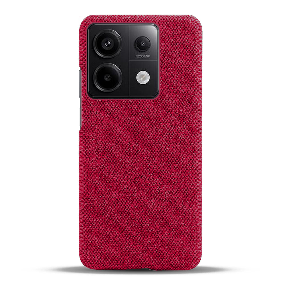 For Xiaomi Redmi Note 13 Pro 5G / Poco X6 5G Case Shockproof Phone Cover Cloth+PC Mobile Phone Shell - Red