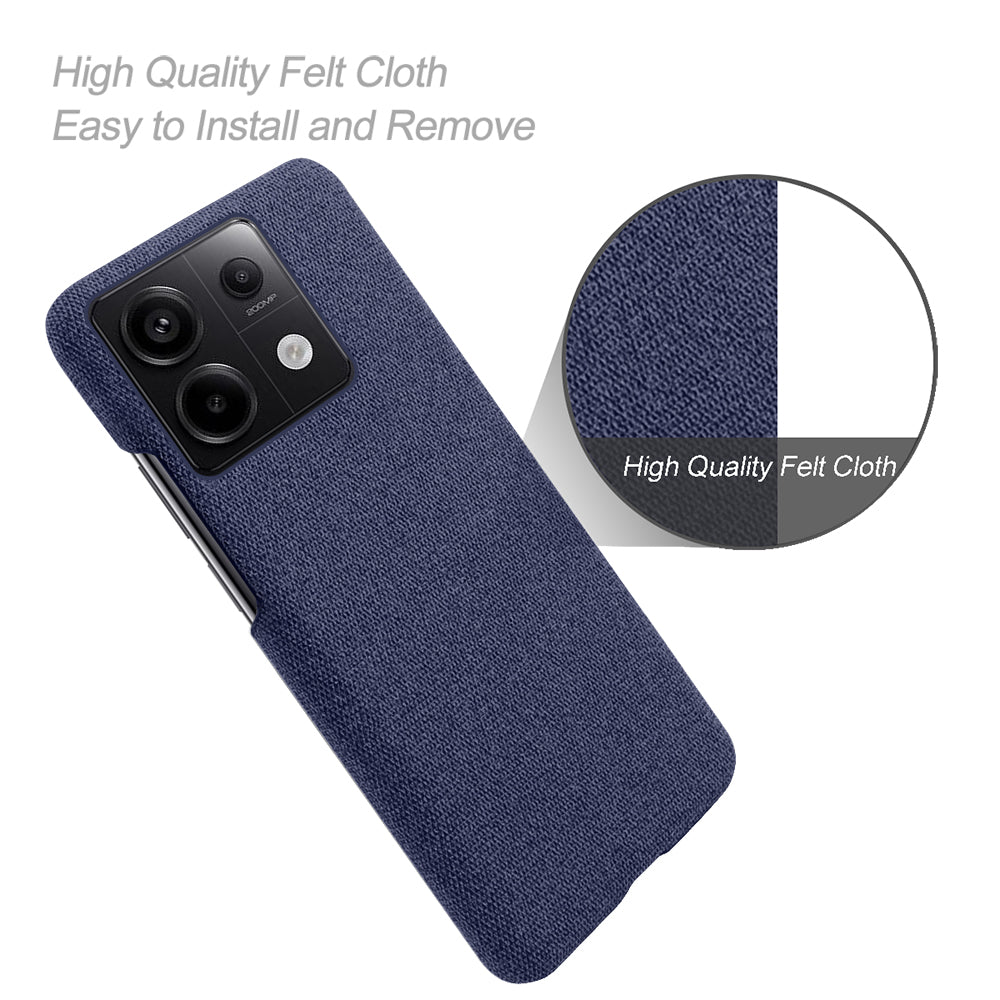 For Xiaomi Redmi Note 13 Pro 5G / Poco X6 5G Case Shockproof Phone Cover Cloth+PC Mobile Phone Shell - Blue