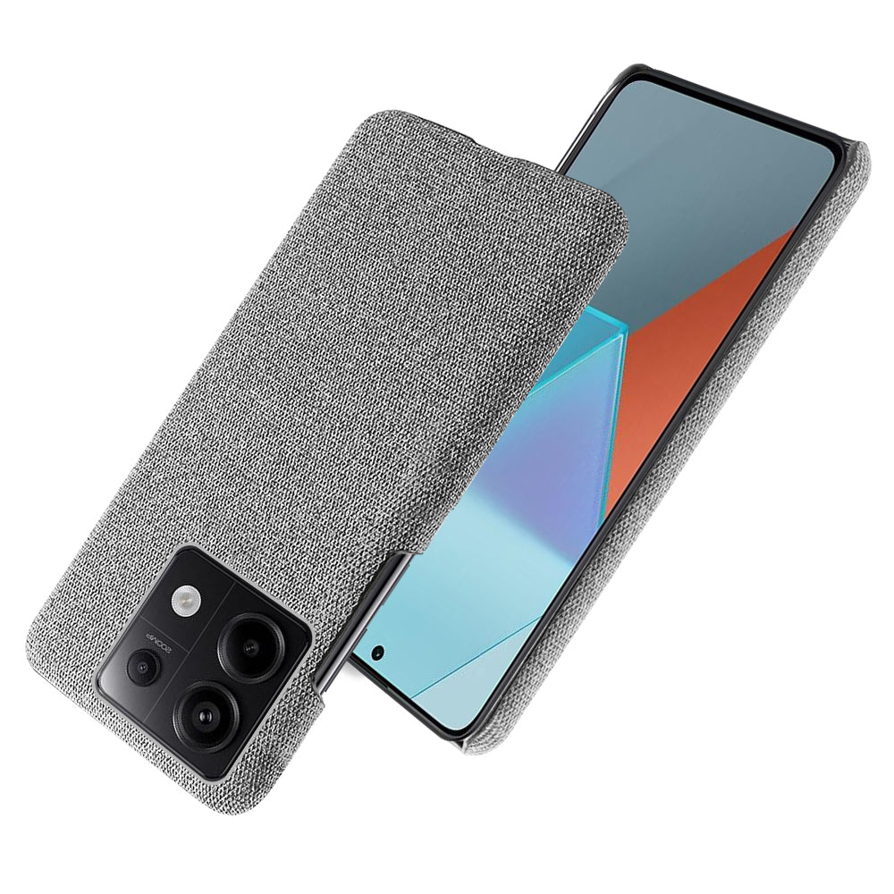 For Xiaomi Redmi Note 13 Pro 5G / Poco X6 5G Case Shockproof Phone Cover Cloth+PC Mobile Phone Shell - Light Grey