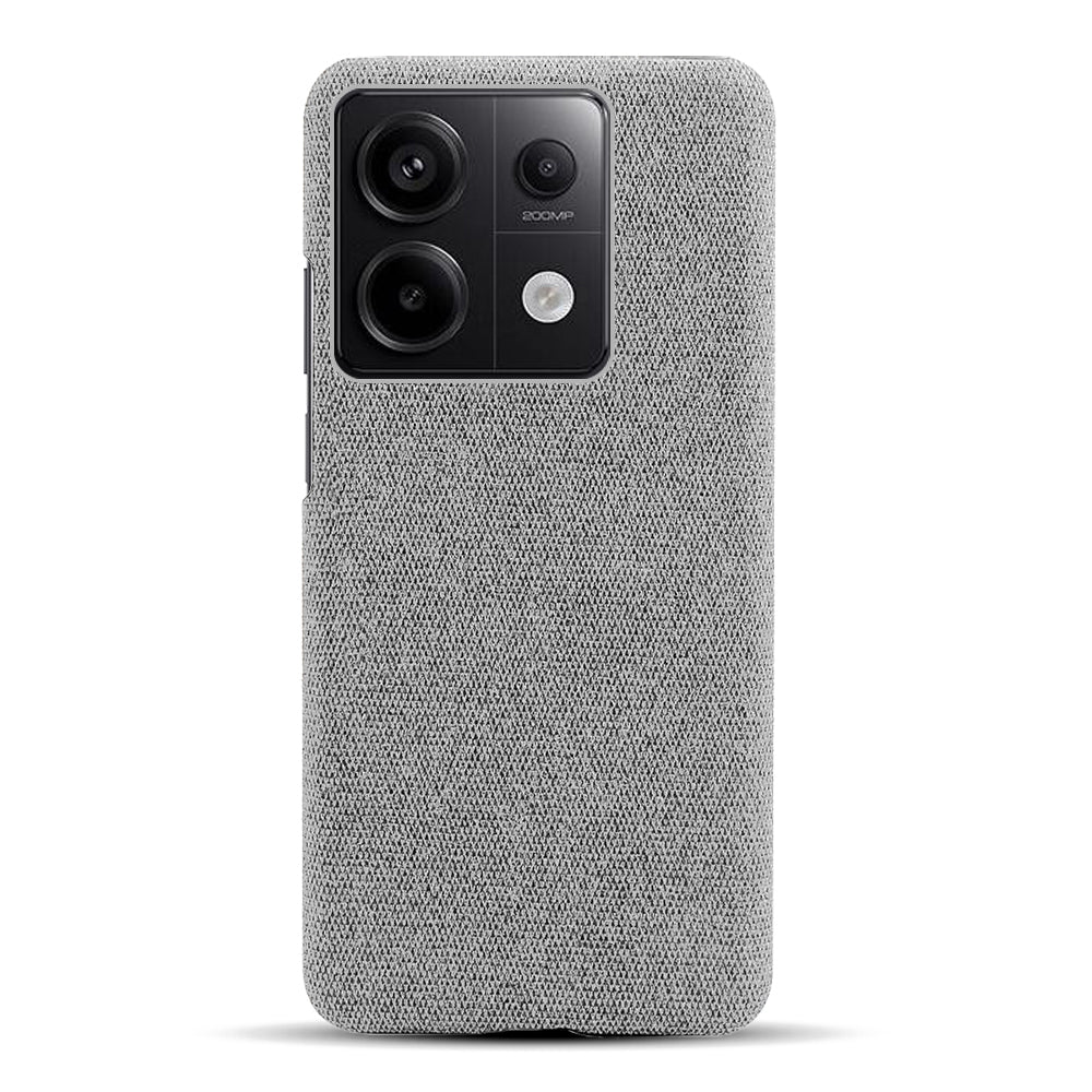 For Xiaomi Redmi Note 13 Pro 5G / Poco X6 5G Case Shockproof Phone Cover Cloth+PC Mobile Phone Shell - Light Grey