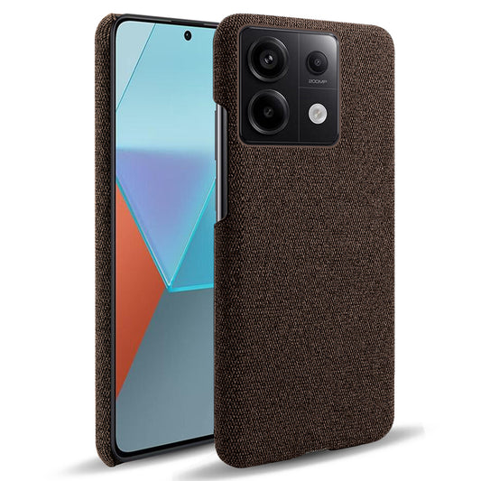 For Xiaomi Redmi Note 13 Pro 5G / Poco X6 5G Case Shockproof Phone Cover Cloth+PC Mobile Phone Shell - Brown