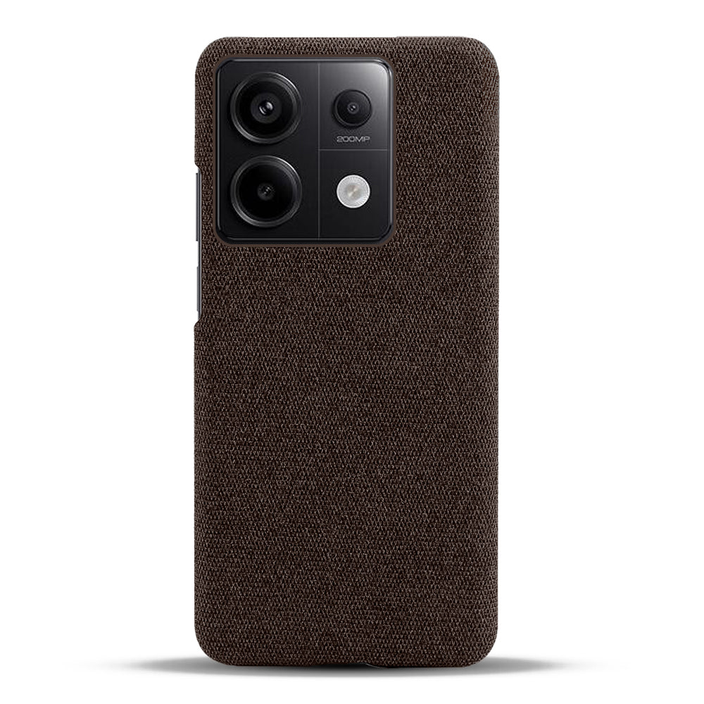 For Xiaomi Redmi Note 13 Pro 5G / Poco X6 5G Case Shockproof Phone Cover Cloth+PC Mobile Phone Shell - Brown