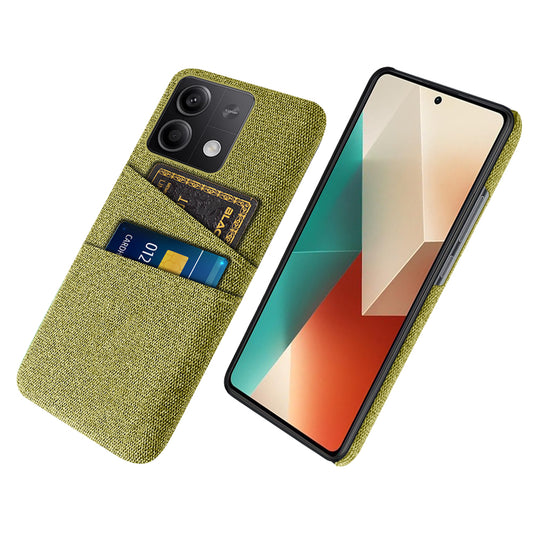 Hard PC+Cloth Phone Cover for Xiaomi Redmi Note 13 5G Case Dual Card Slot Protective Phone Case - Yellow