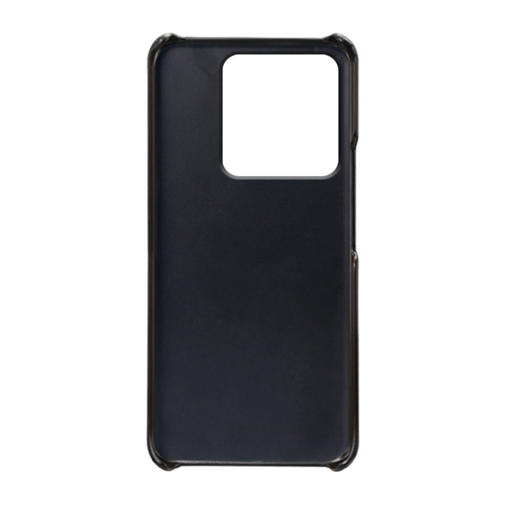 For Xiaomi Redmi Note 13 5G Case Dual Card Slots Shockproof Case PU+PC Slim Phone Case - Black