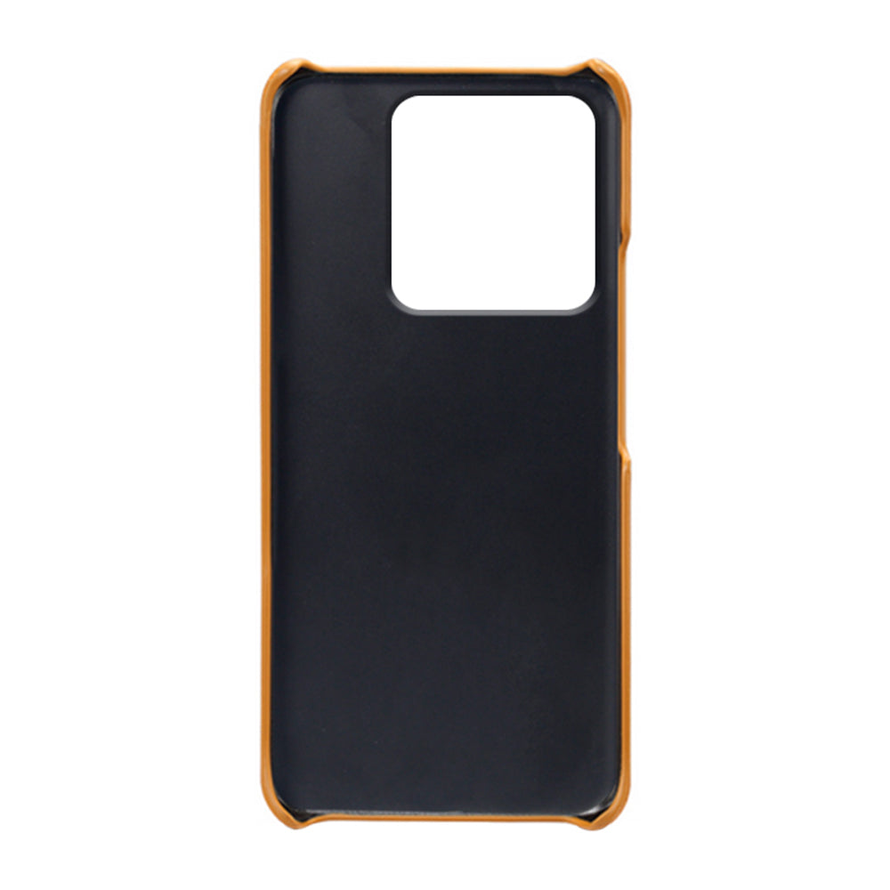 For Xiaomi Redmi Note 13 5G Case Dual Card Slots Shockproof Case PU+PC Slim Phone Case - Orange