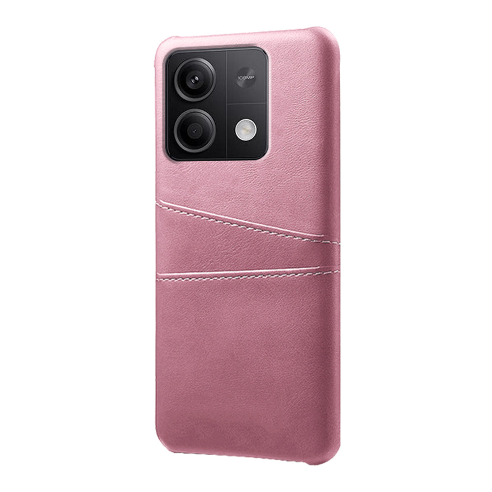 For Xiaomi Redmi Note 13 5G Case Dual Card Slots Shockproof Case PU+PC Slim Phone Case - Rose Gold