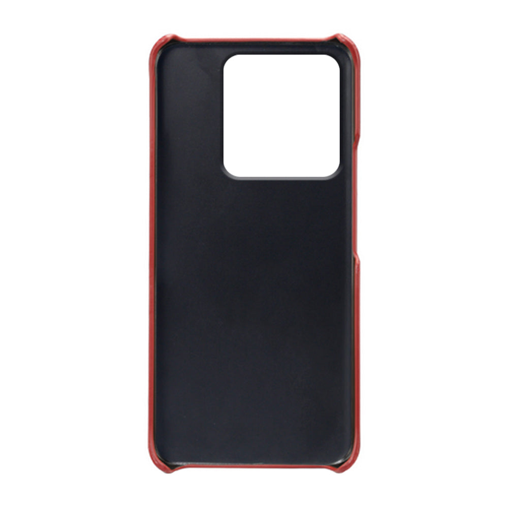 For Xiaomi Redmi Note 13 5G Case Dual Card Slots Shockproof Case PU+PC Slim Phone Case - Red