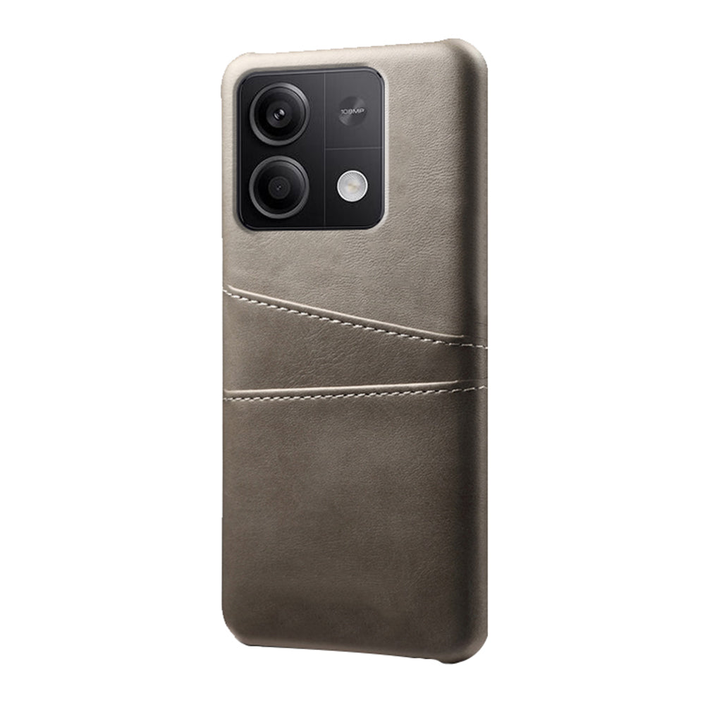 For Xiaomi Redmi Note 13 5G Case Dual Card Slots Shockproof Case PU+PC Slim Phone Case - Grey