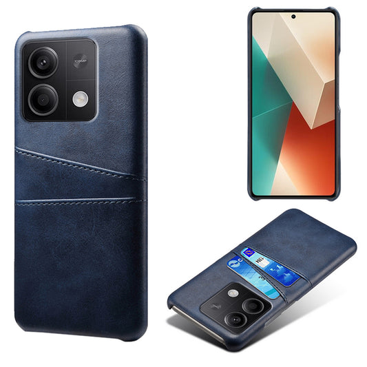For Xiaomi Redmi Note 13 5G Case Dual Card Slots Shockproof Case PU+PC Slim Phone Case - Blue