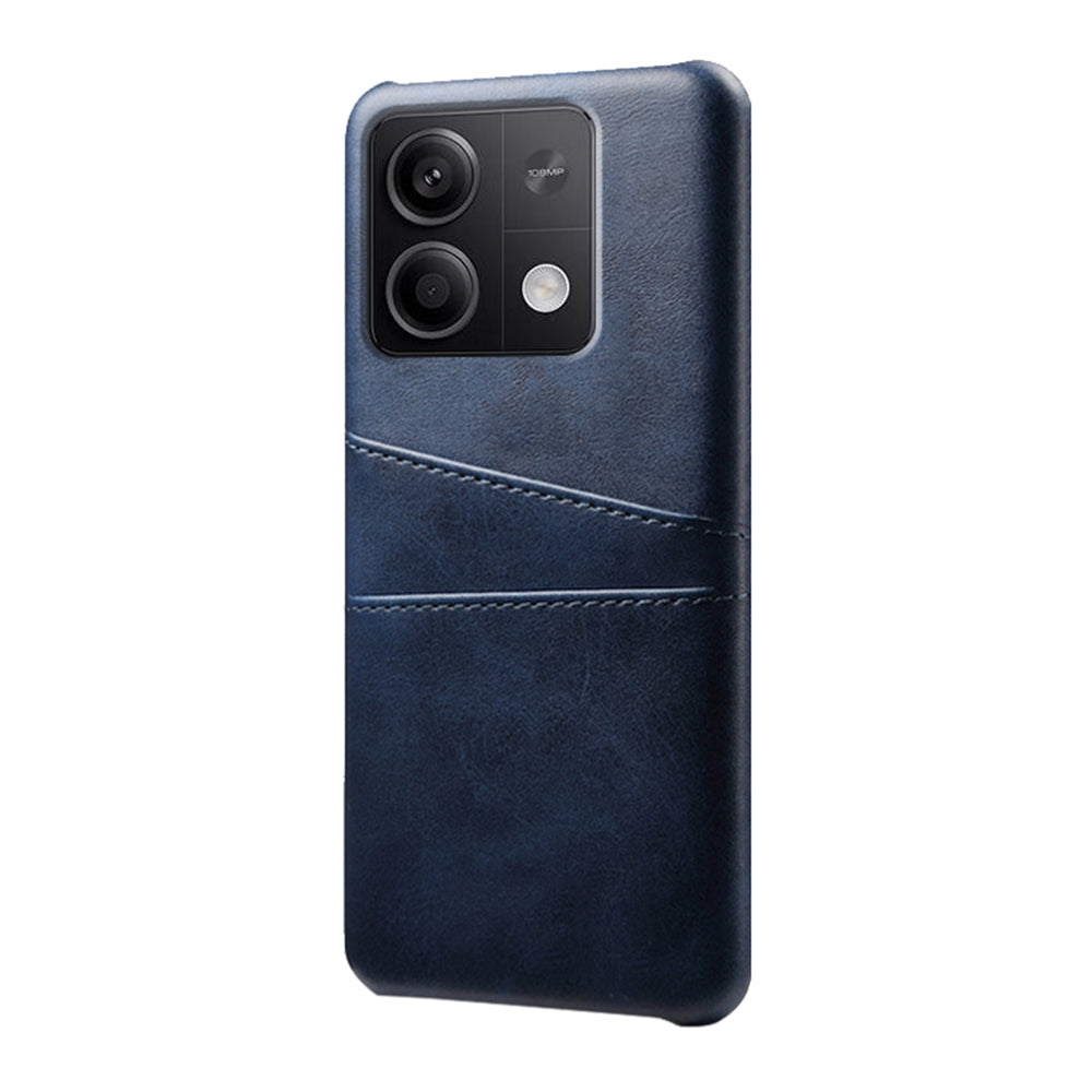For Xiaomi Redmi Note 13 5G Case Dual Card Slots Shockproof Case PU+PC Slim Phone Case - Blue