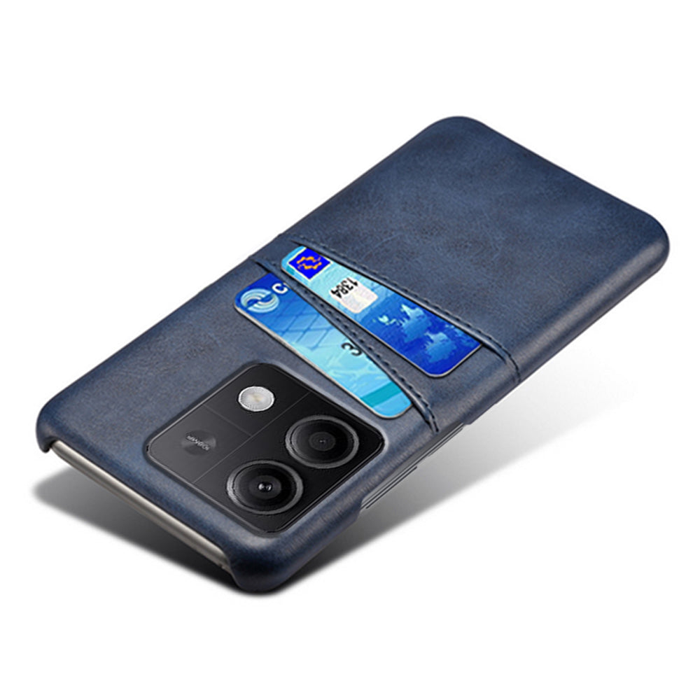 For Xiaomi Redmi Note 13 5G Case Dual Card Slots Shockproof Case PU+PC Slim Phone Case - Blue