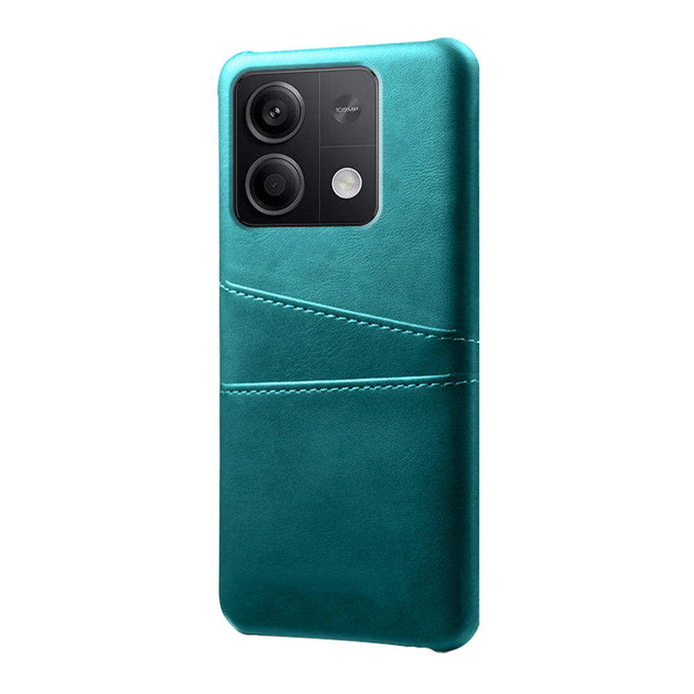 For Xiaomi Redmi Note 13 5G Case Dual Card Slots Shockproof Case PU+PC Slim Phone Case - Green
