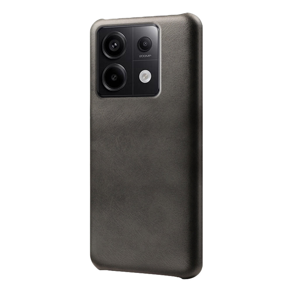 For Xiaomi Redmi Note 13 Pro 5G / Poco X6 5G Case Calf Texture Anti-Scratch PU+PC Phone Shell - Black
