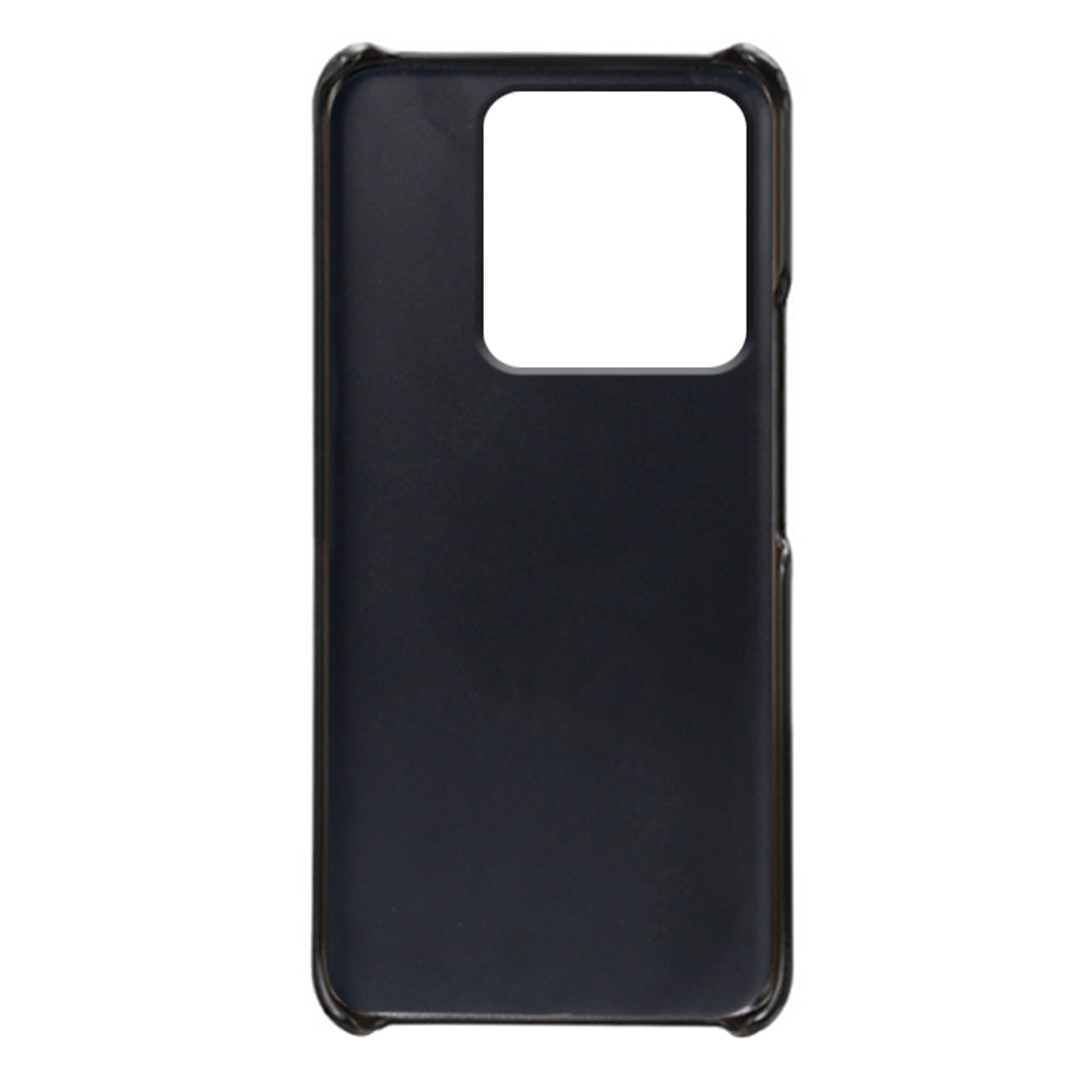 For Xiaomi Redmi Note 13 Pro 5G / Poco X6 5G Case Calf Texture Anti-Scratch PU+PC Phone Shell - Black
