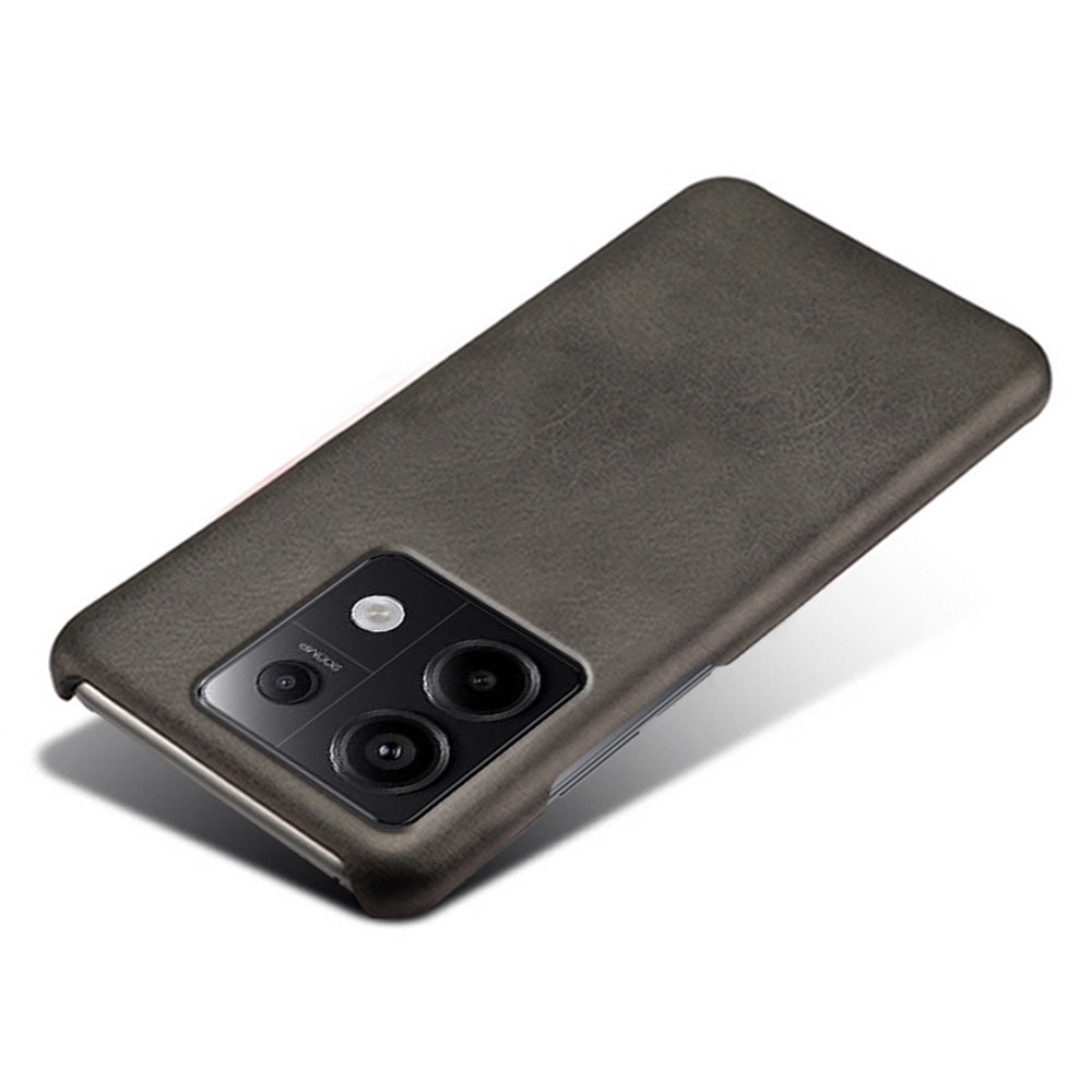 For Xiaomi Redmi Note 13 Pro 5G / Poco X6 5G Case Calf Texture Anti-Scratch PU+PC Phone Shell - Black