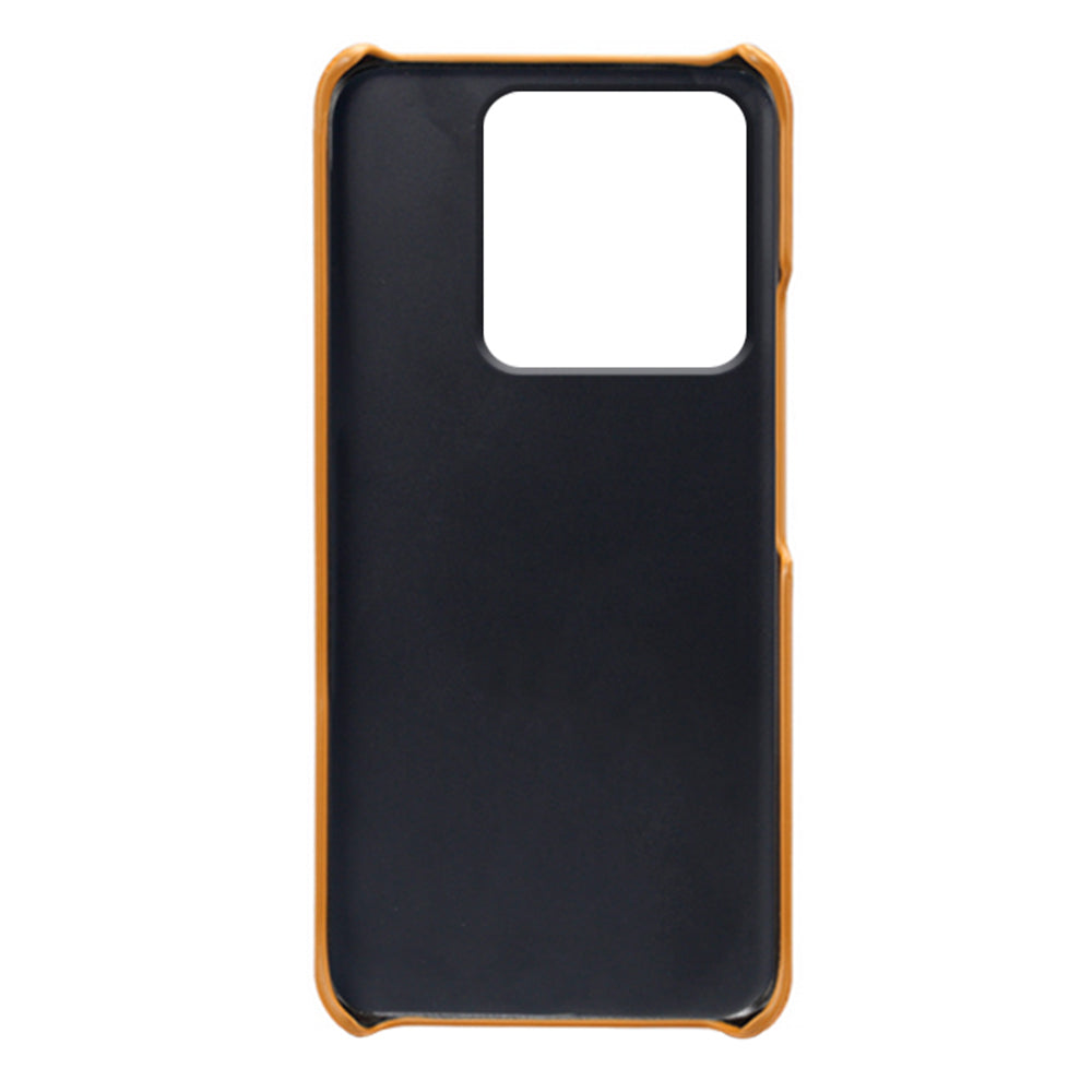 For Xiaomi Redmi Note 13 Pro 5G / Poco X6 5G Case Calf Texture Anti-Scratch PU+PC Phone Shell - Orange