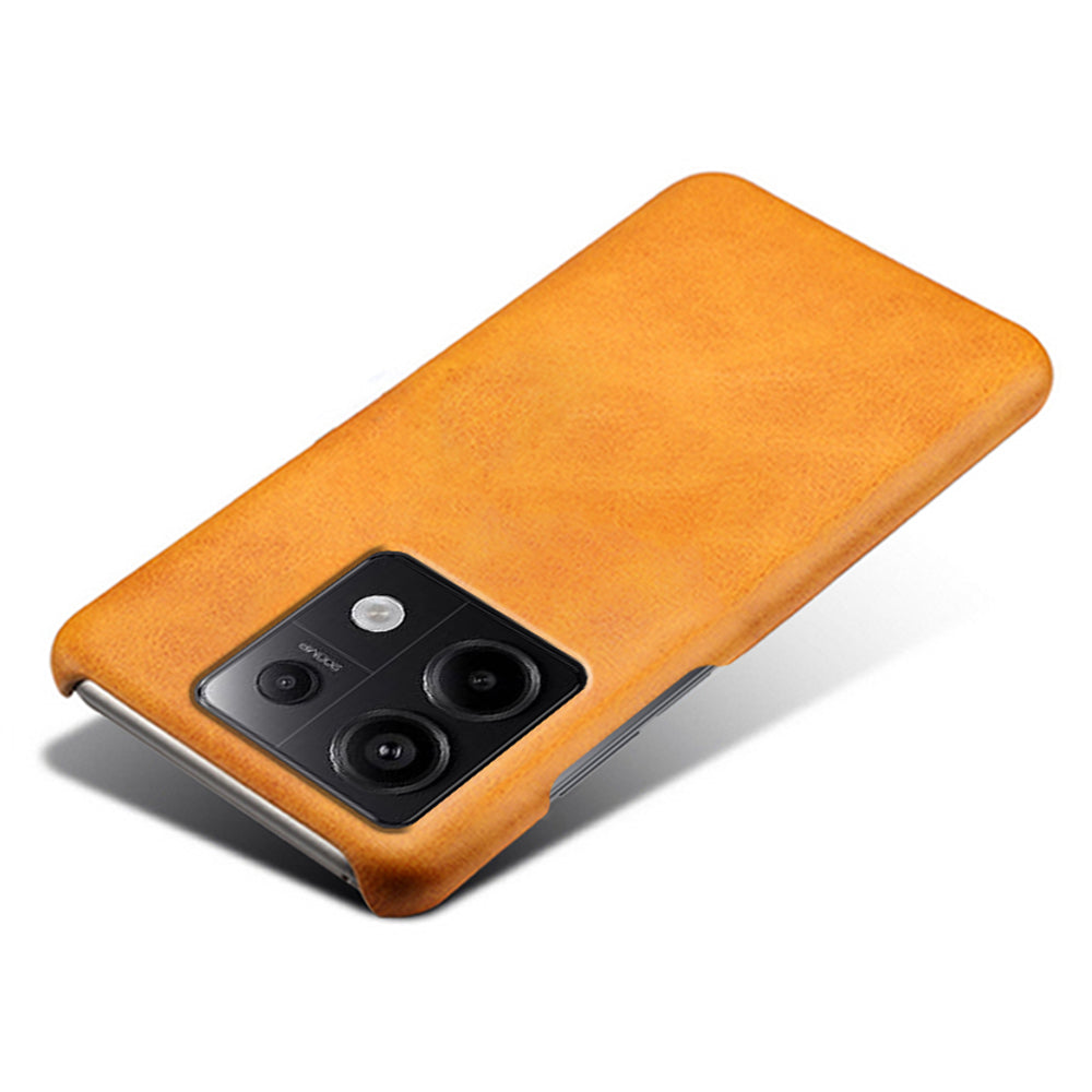 For Xiaomi Redmi Note 13 Pro 5G / Poco X6 5G Case Calf Texture Anti-Scratch PU+PC Phone Shell - Orange