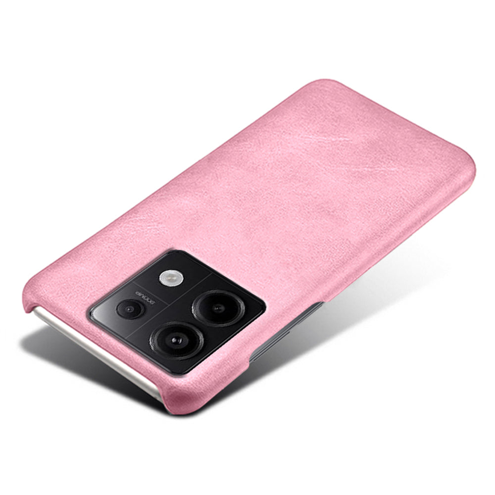 For Xiaomi Redmi Note 13 Pro 5G / Poco X6 5G Case Calf Texture Anti-Scratch PU+PC Phone Shell - Rose Gold
