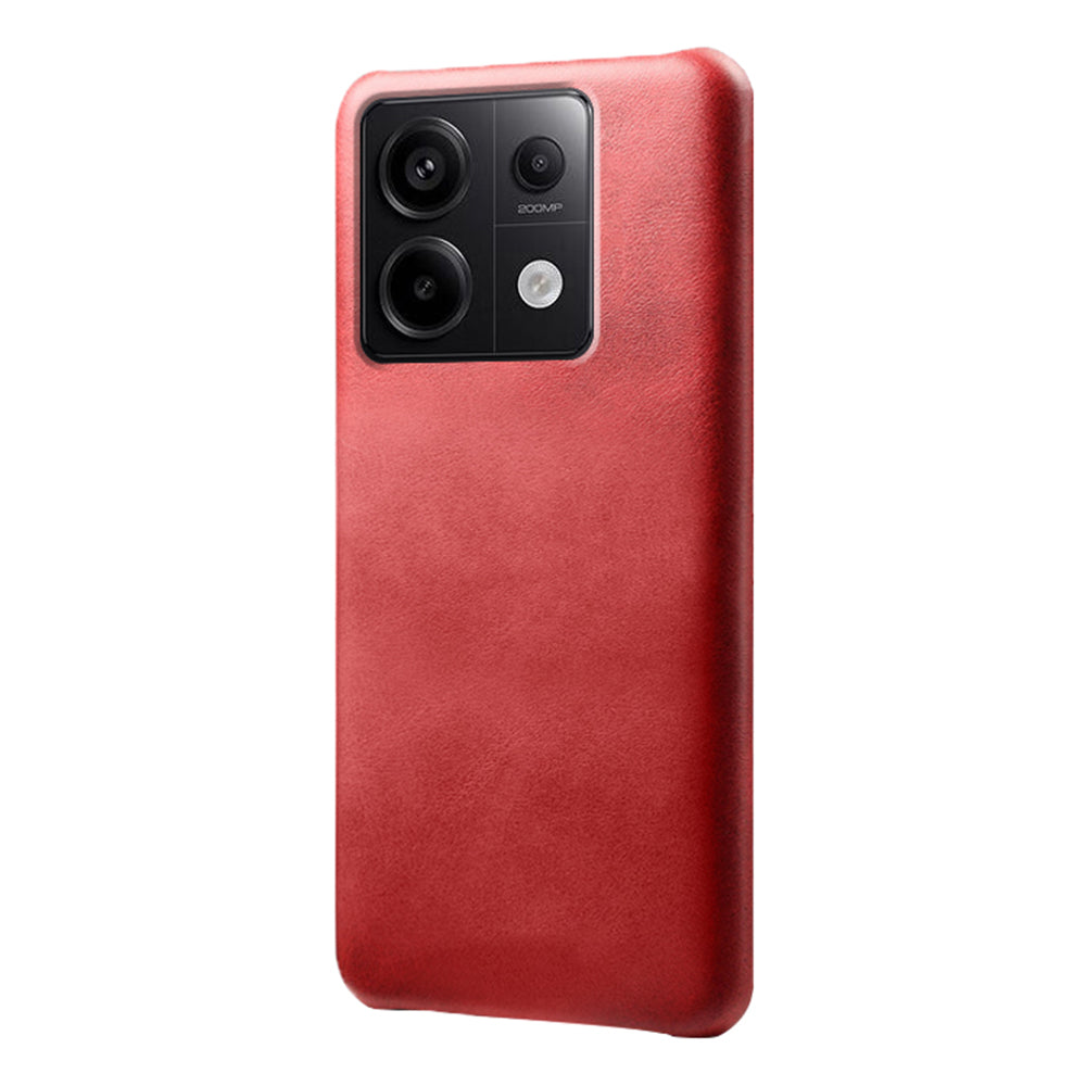 For Xiaomi Redmi Note 13 Pro 5G / Poco X6 5G Case Calf Texture Anti-Scratch PU+PC Phone Shell - Red