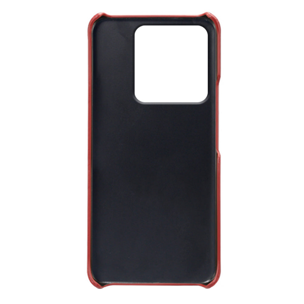 For Xiaomi Redmi Note 13 Pro 5G / Poco X6 5G Case Calf Texture Anti-Scratch PU+PC Phone Shell - Red