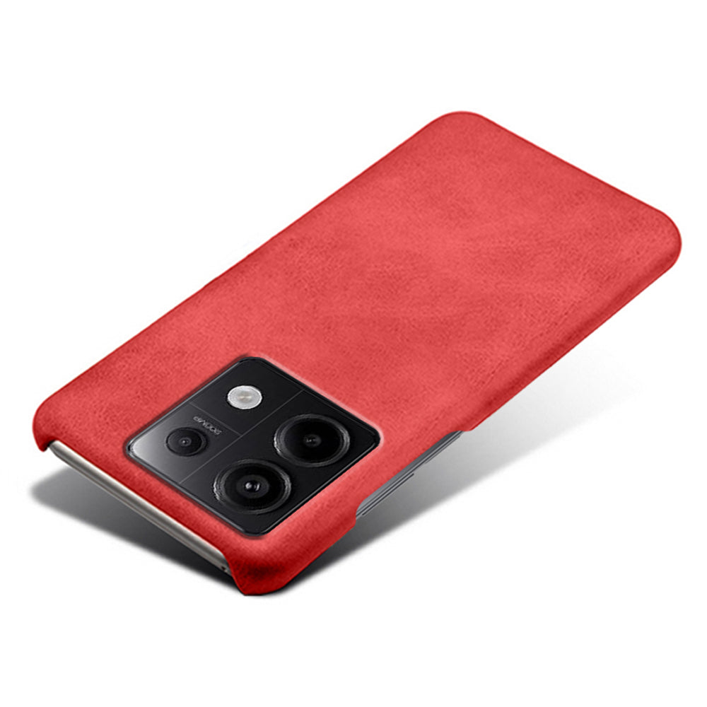 For Xiaomi Redmi Note 13 Pro 5G / Poco X6 5G Case Calf Texture Anti-Scratch PU+PC Phone Shell - Red