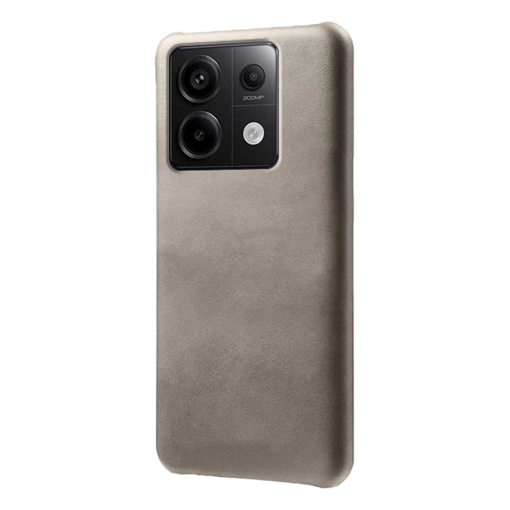 For Xiaomi Redmi Note 13 Pro 5G / Poco X6 5G Case Calf Texture Anti-Scratch PU+PC Phone Shell - Grey