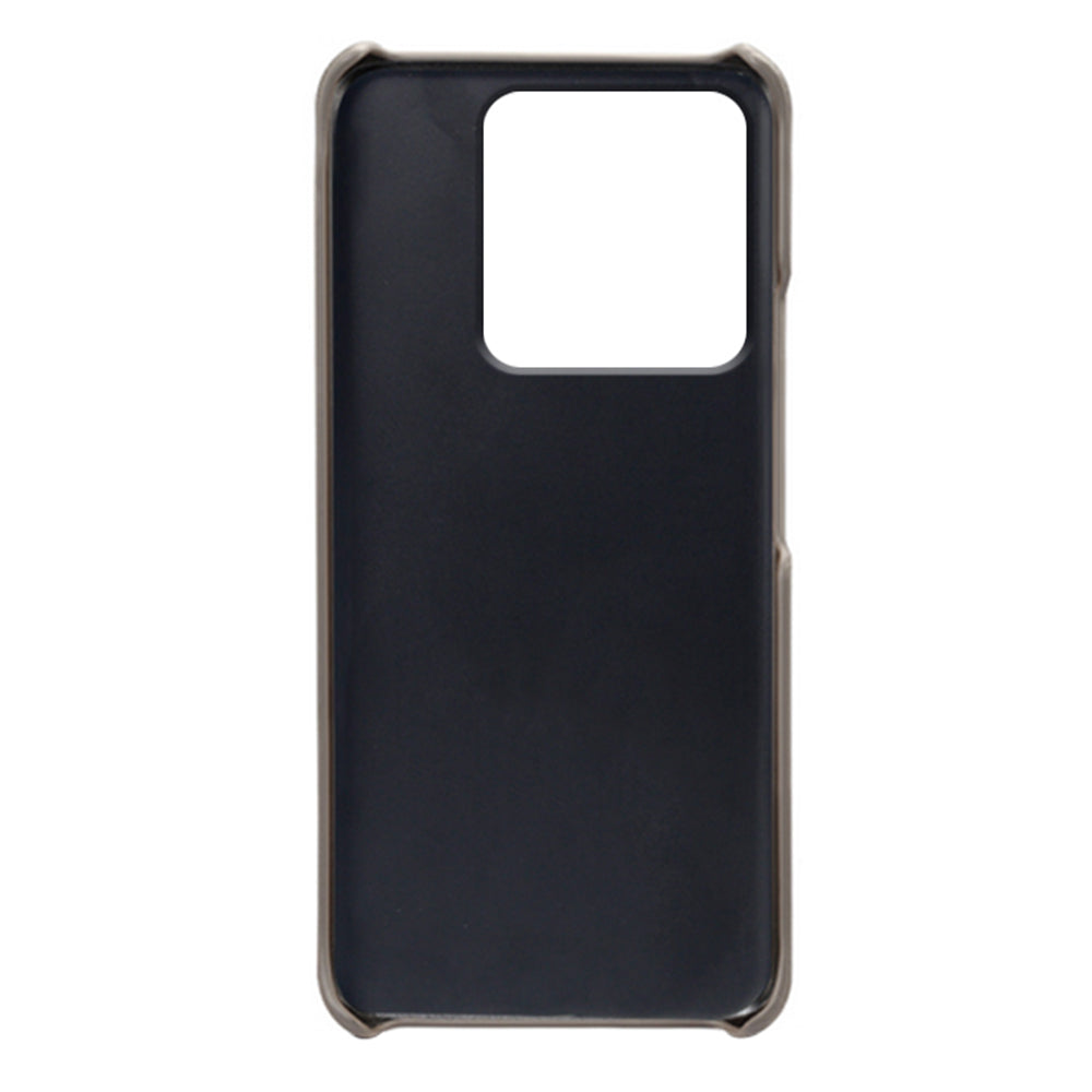 For Xiaomi Redmi Note 13 Pro 5G / Poco X6 5G Case Calf Texture Anti-Scratch PU+PC Phone Shell - Grey