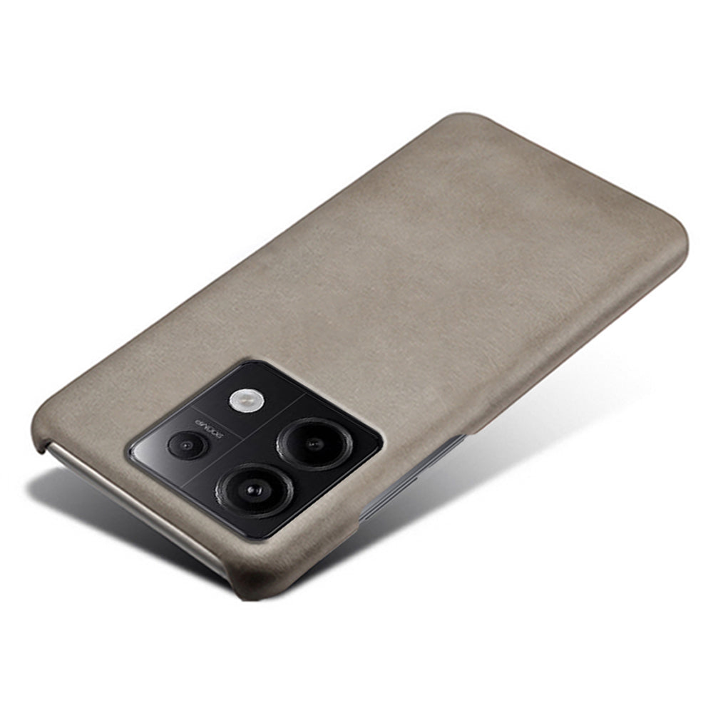 For Xiaomi Redmi Note 13 Pro 5G / Poco X6 5G Case Calf Texture Anti-Scratch PU+PC Phone Shell - Grey