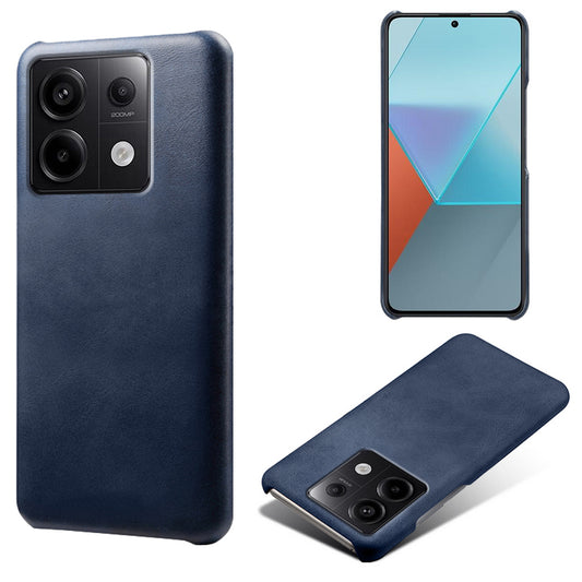 For Xiaomi Redmi Note 13 Pro 5G / Poco X6 5G Case Calf Texture Anti-Scratch PU+PC Phone Shell - Blue