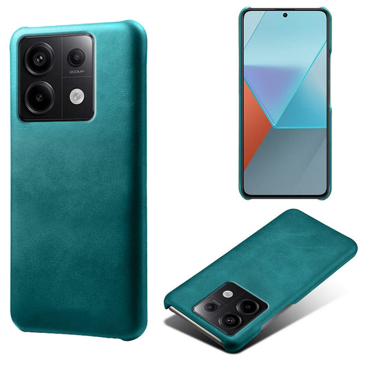 For Xiaomi Redmi Note 13 Pro 5G / Poco X6 5G Case Calf Texture Anti-Scratch PU+PC Phone Shell - Green