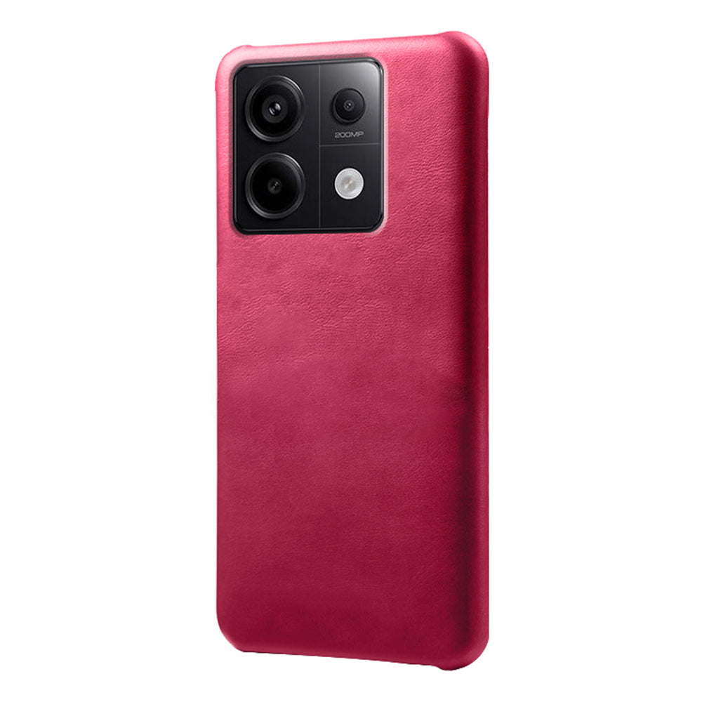 For Xiaomi Redmi Note 13 Pro 5G / Poco X6 5G Case Calf Texture Anti-Scratch PU+PC Phone Shell - Rose