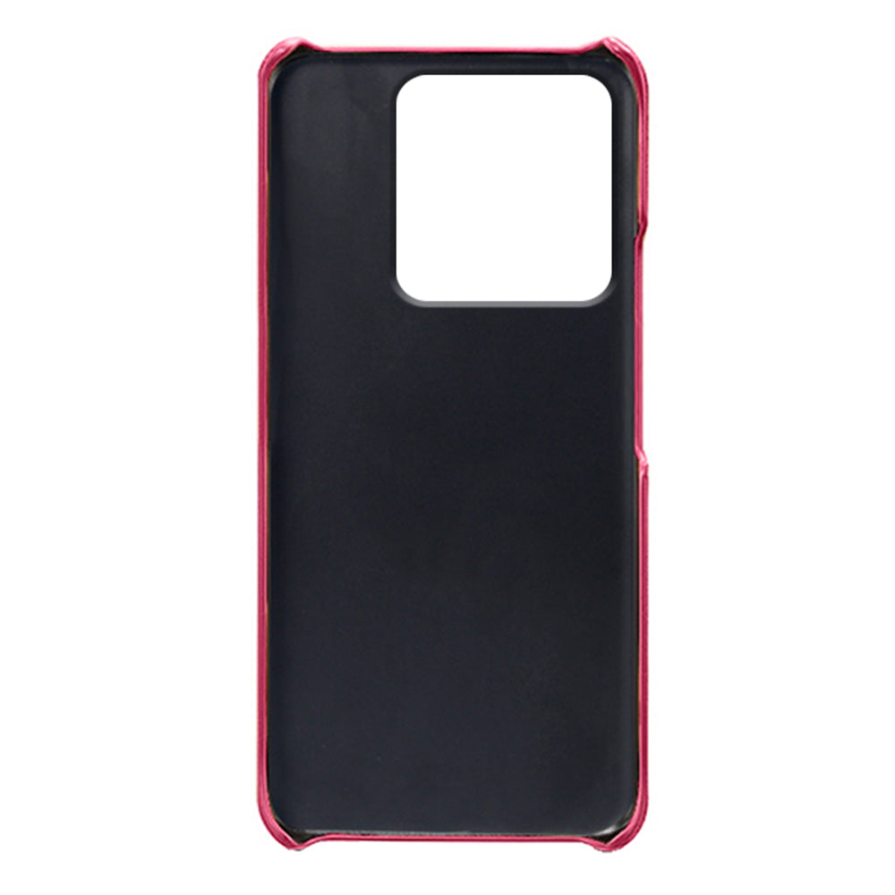 For Xiaomi Redmi Note 13 Pro 5G / Poco X6 5G Case Calf Texture Anti-Scratch PU+PC Phone Shell - Rose