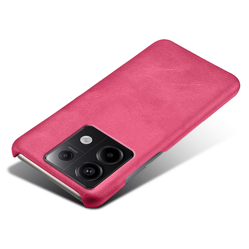 For Xiaomi Redmi Note 13 Pro 5G / Poco X6 5G Case Calf Texture Anti-Scratch PU+PC Phone Shell - Rose