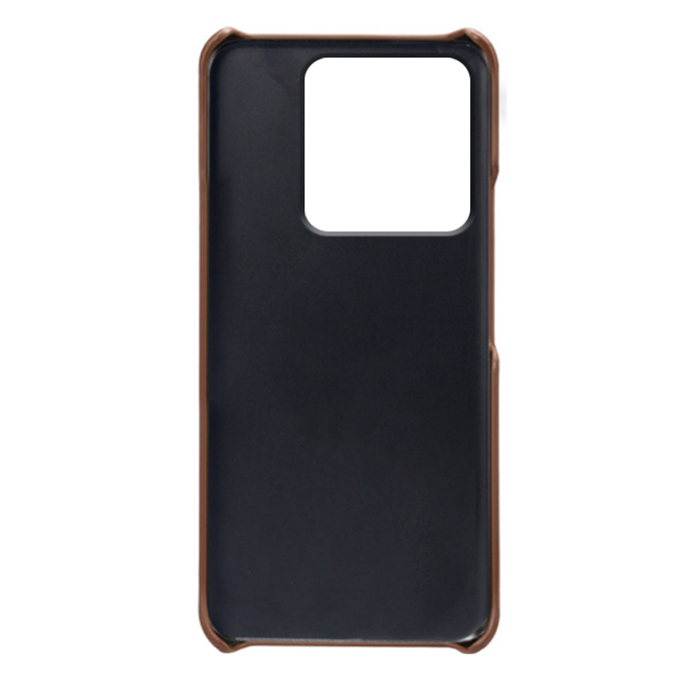 For Xiaomi Redmi Note 13 Pro 5G / Poco X6 5G Case Calf Texture Anti-Scratch PU+PC Phone Shell - Brown