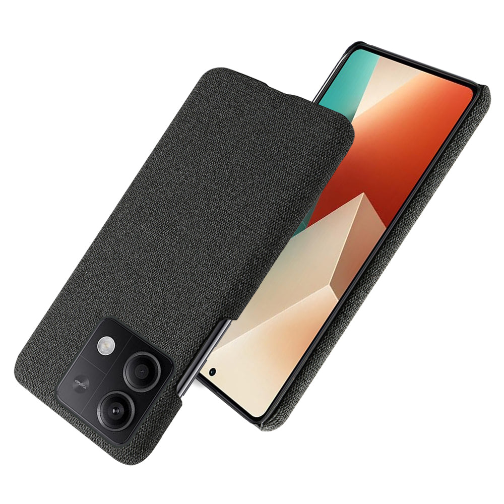 Ultra-light Phone Cover for Xiaomi Redmi Note 13 5G Case Shockproof Cloth+PC Shell - Black