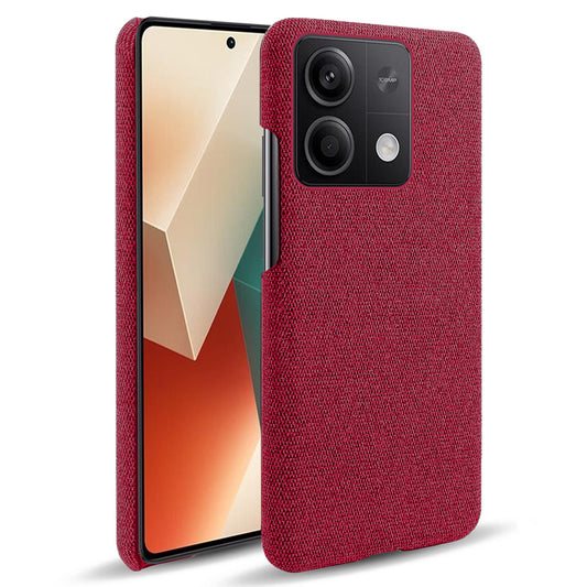 Ultra-light Phone Cover for Xiaomi Redmi Note 13 5G Case Shockproof Cloth+PC Shell - Red
