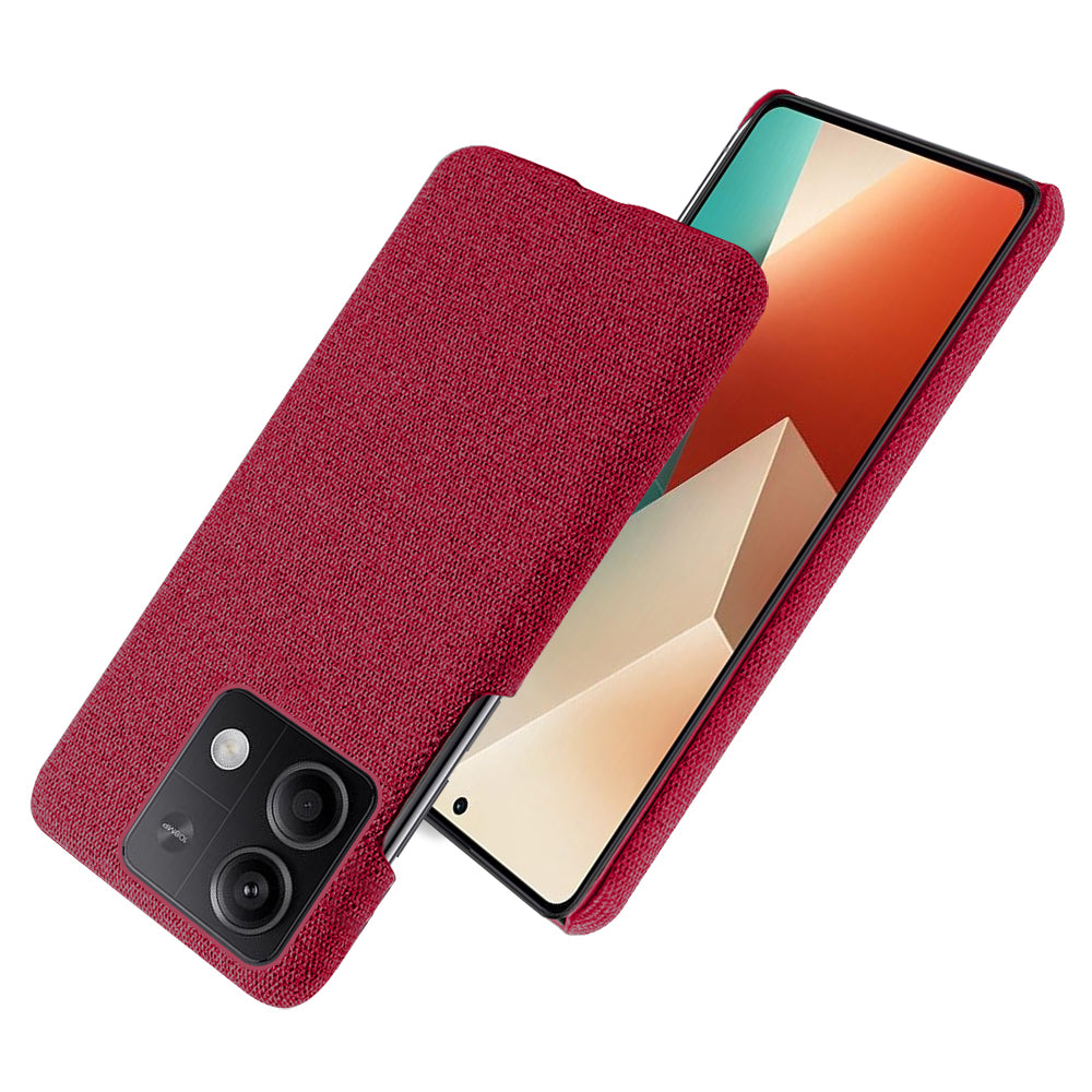 Ultra-light Phone Cover for Xiaomi Redmi Note 13 5G Case Shockproof Cloth+PC Shell - Red