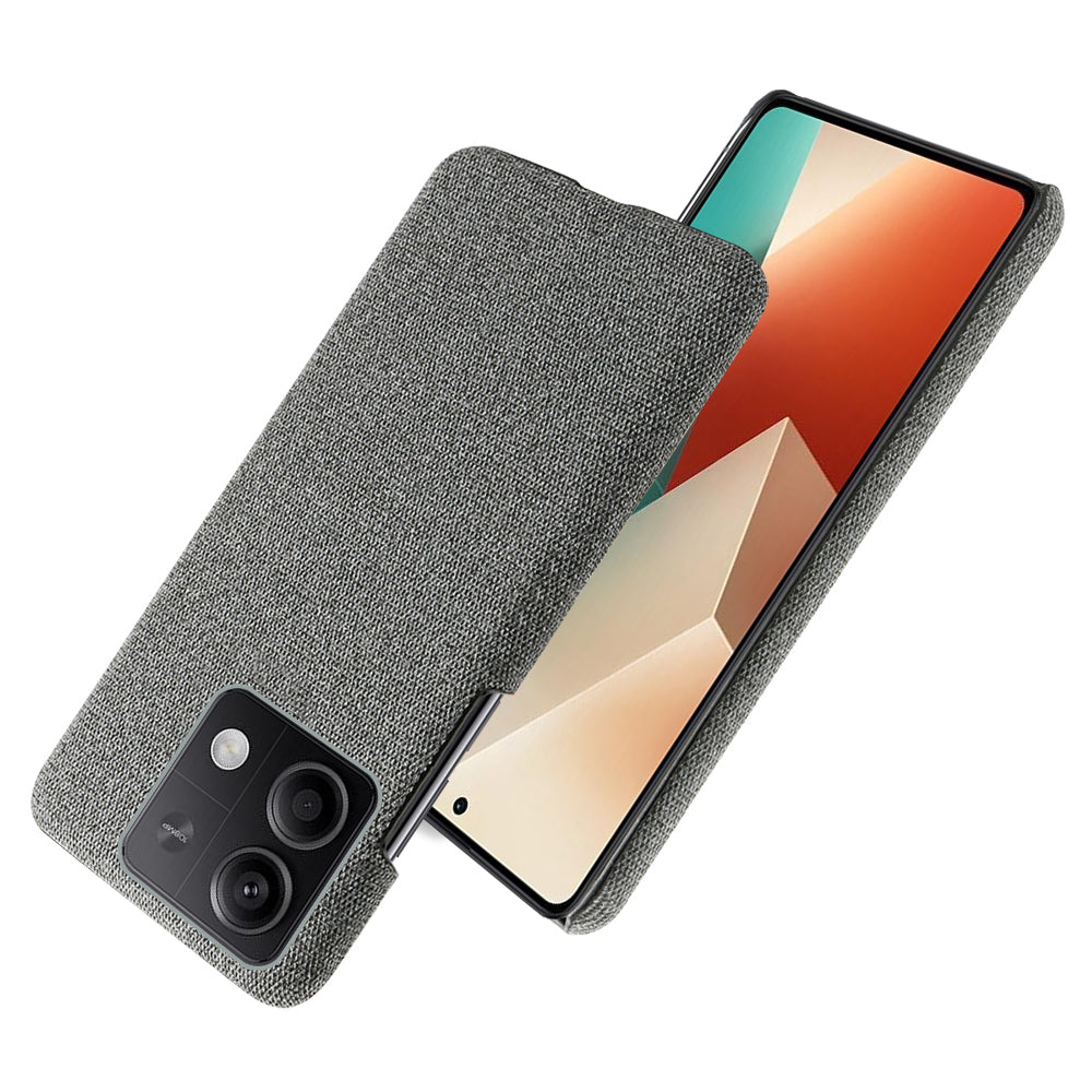 Ultra-light Phone Cover for Xiaomi Redmi Note 13 5G Case Shockproof Cloth+PC Shell - Grey