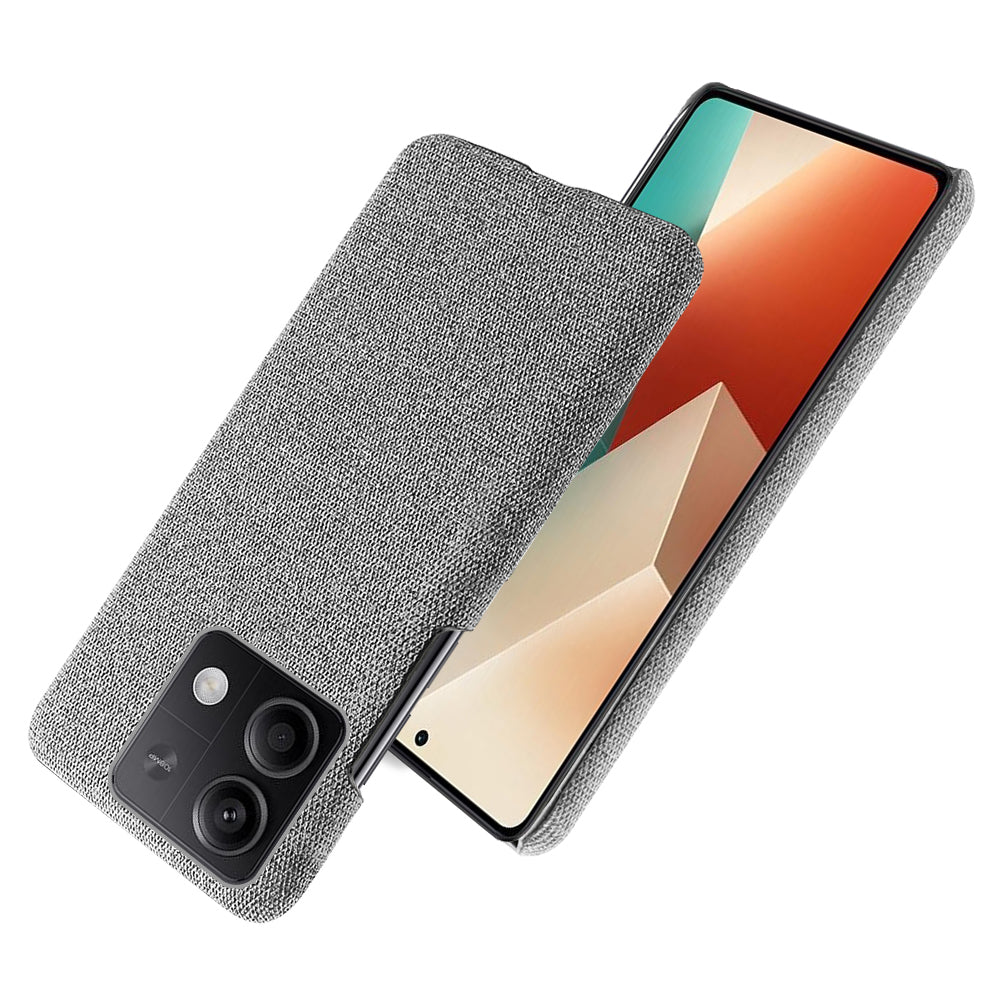 Ultra-light Phone Cover for Xiaomi Redmi Note 13 5G Case Shockproof Cloth+PC Shell - Light Grey